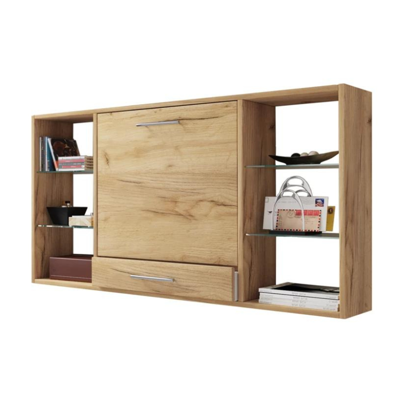 Wall-mounted foldable studytable with shelf space